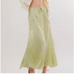 Free People Light Green bohemian Maxi Skirt